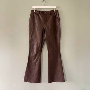 Veronica Beard Carlson Brown Faux Leather flare pants size 31 preowned